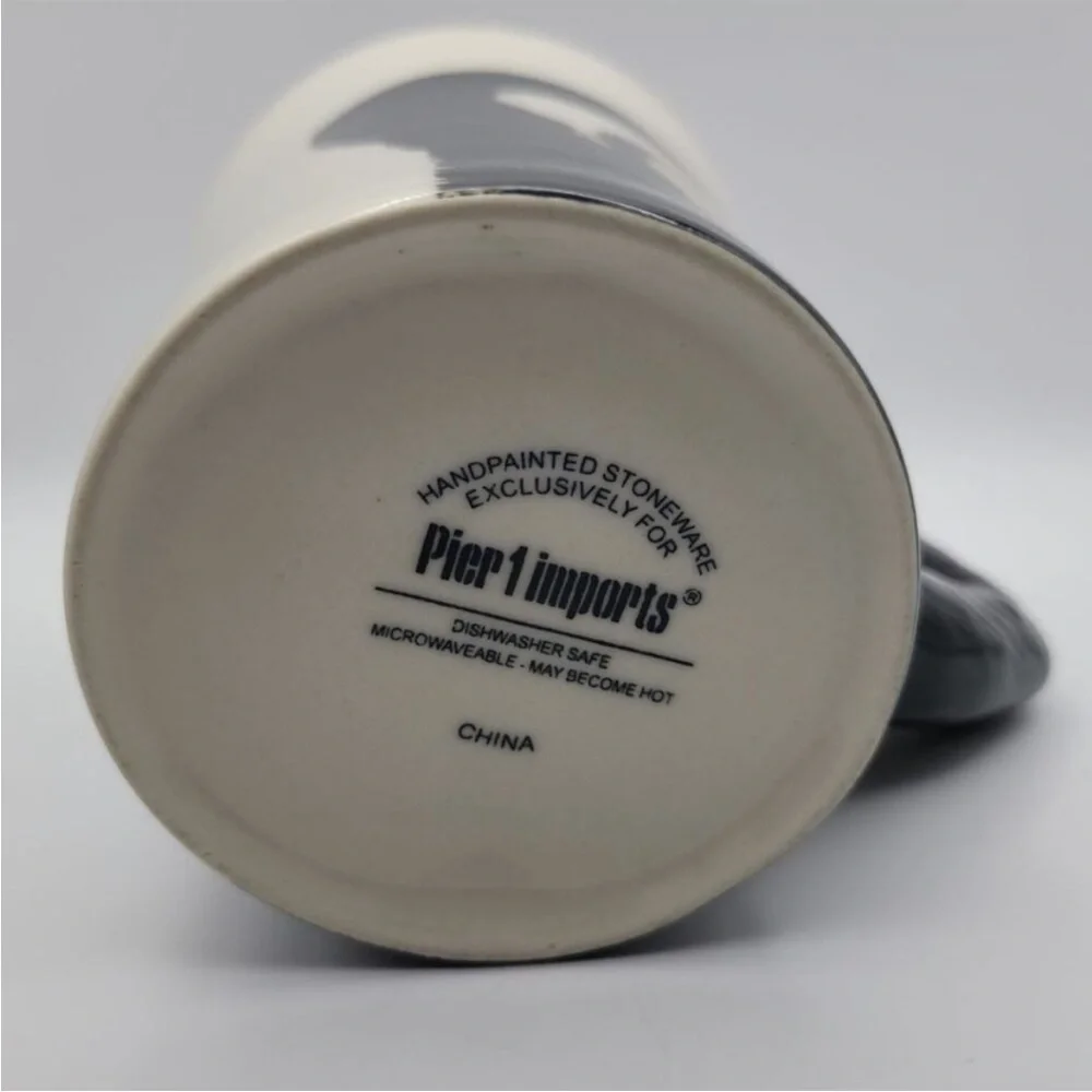 Pier 1 Imports Handpainted 5” Stoneware Mugs